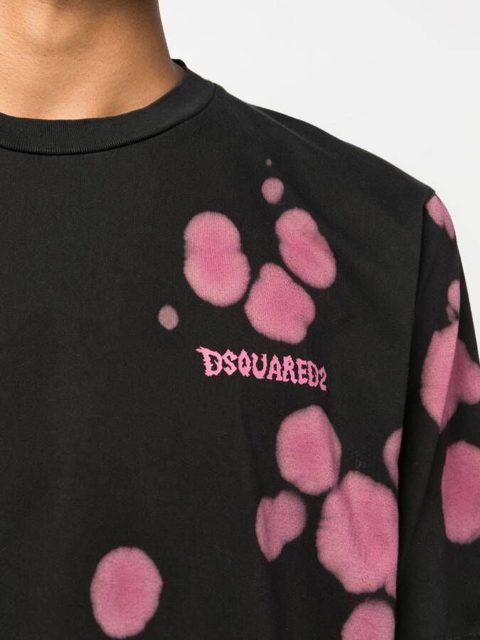 Dsquared2 T-shirt met abstracte print Zwart