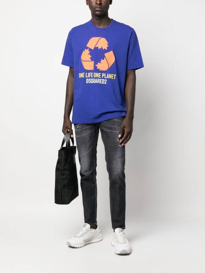 DSQUARED2 T-shirt met grafische print Blauw