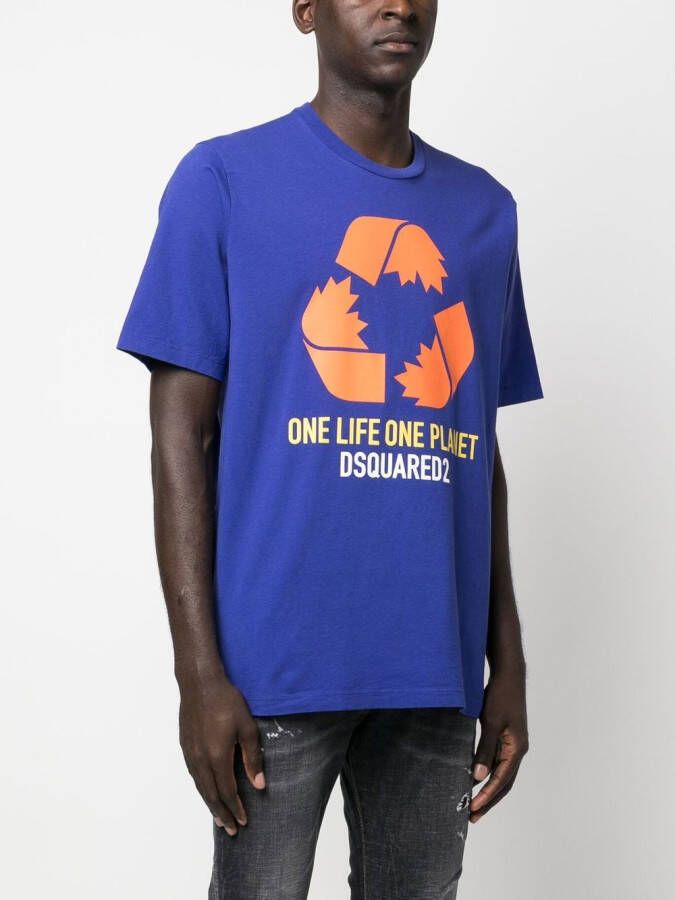 DSQUARED2 T-shirt met grafische print Blauw
