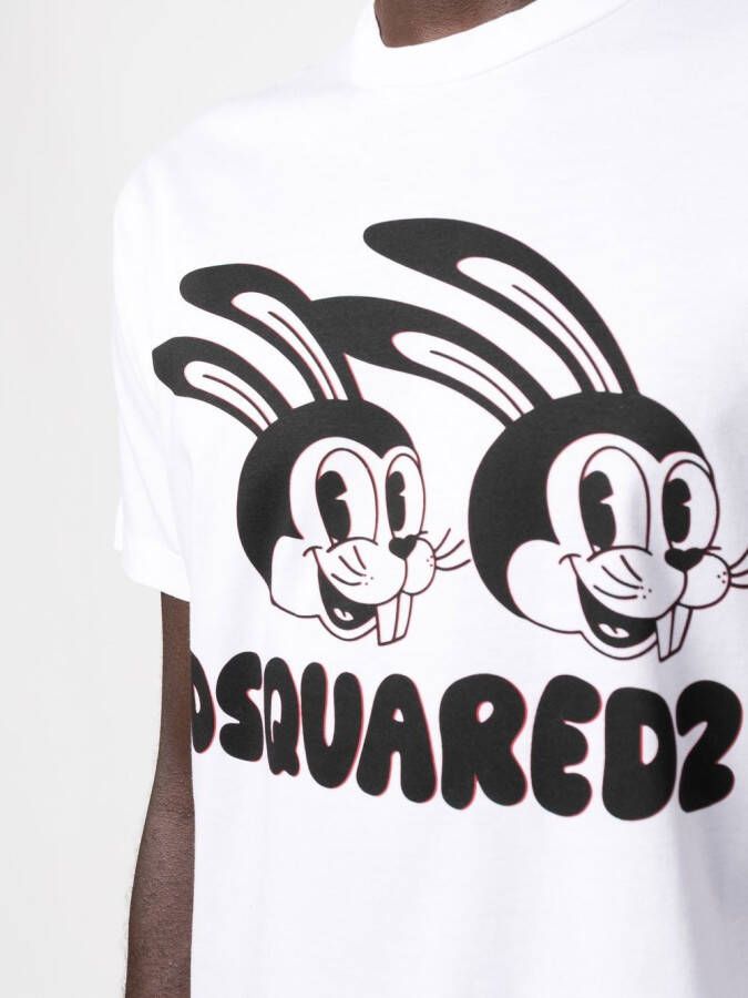 Dsquared2 T-shirt met grafische print Wit