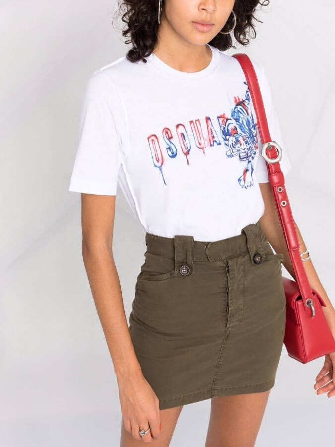 DSQUARED2 T-shirt met logo Wit