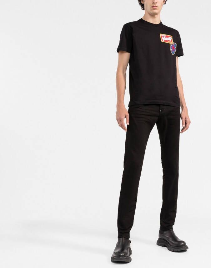 DSQUARED2 T-shirt met logopatch Zwart