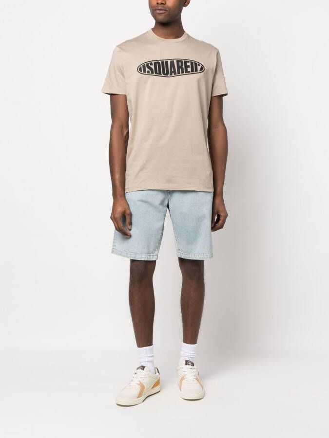 Dsquared2 T-shirt met logoprint Beige