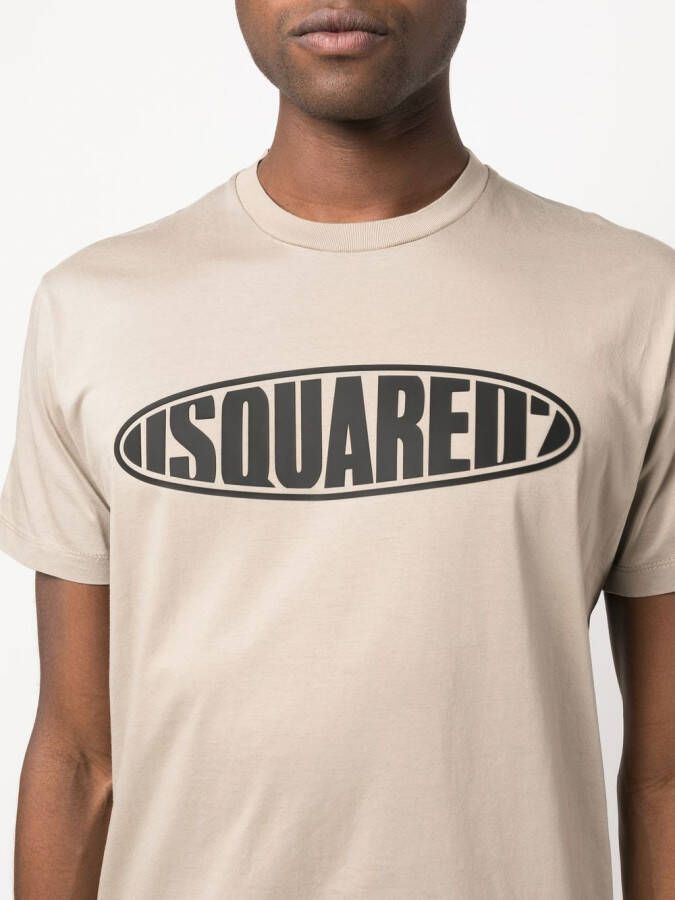 Dsquared2 T-shirt met logoprint Beige