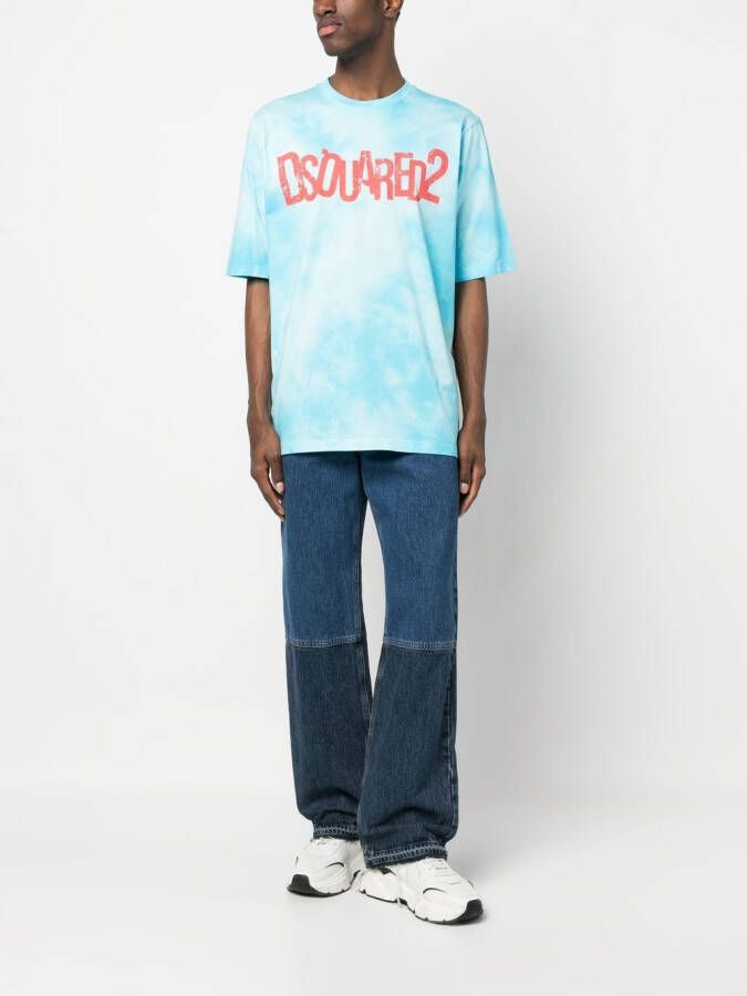 DSQUARED2 T-shirt met logoprint Blauw