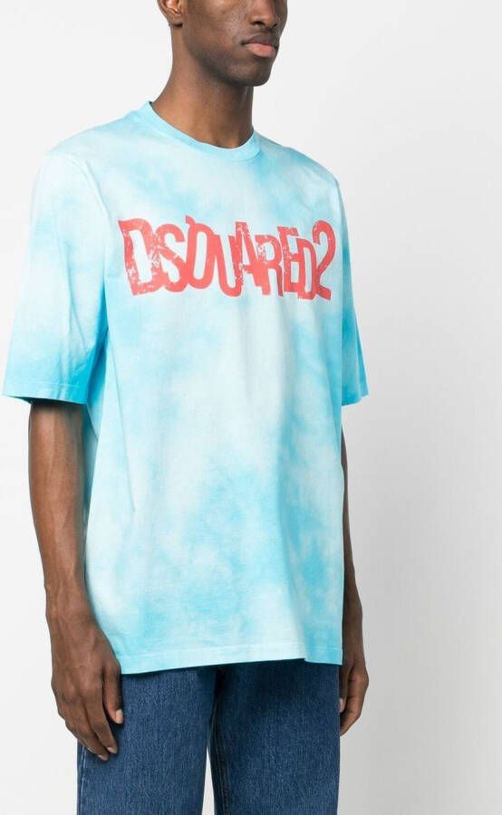 DSQUARED2 T-shirt met logoprint Blauw