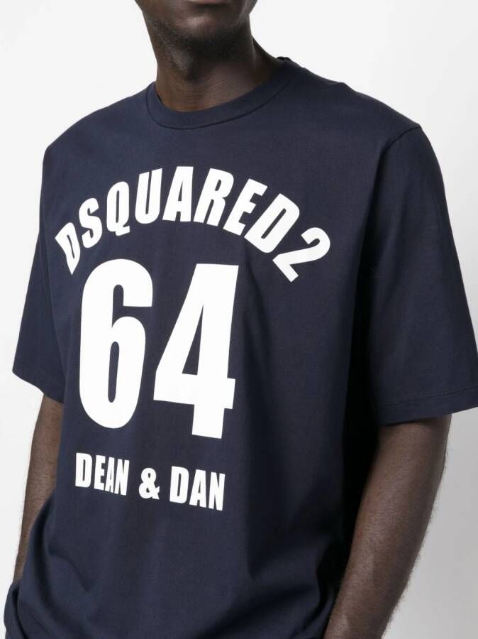 Dsquared2 T-shirt met logoprint Blauw