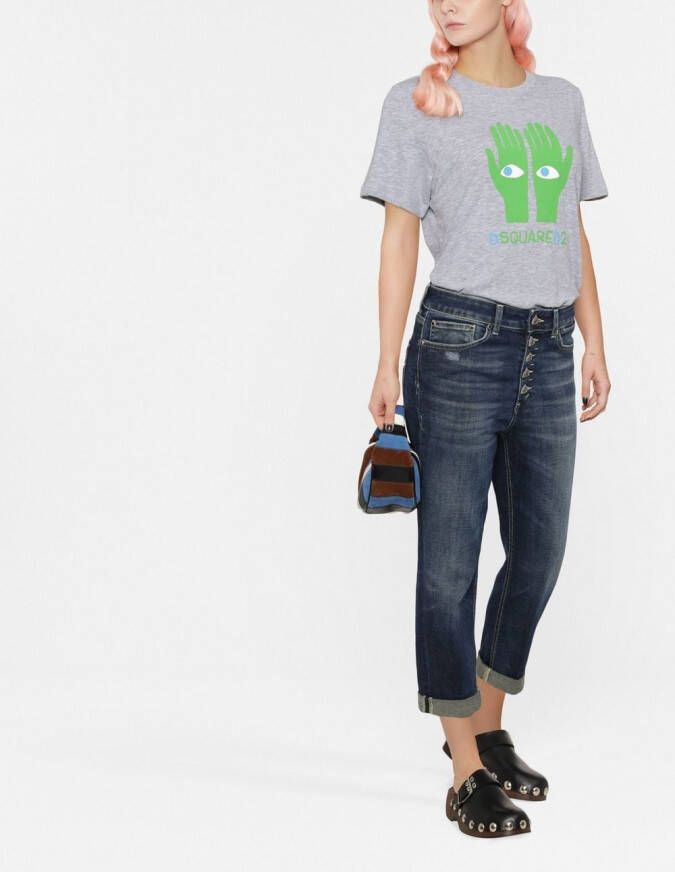 DSQUARED2 T-shirt met logoprint Grijs