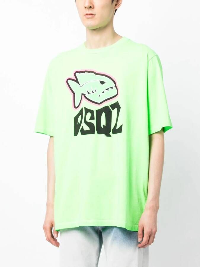 DSQUARED2 T-shirt met logoprint Groen