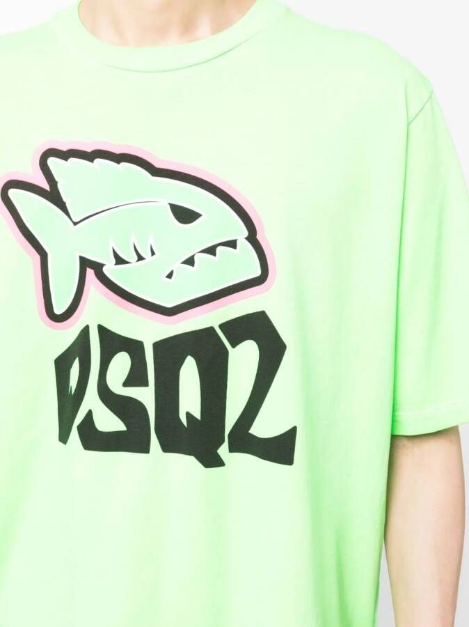 DSQUARED2 T-shirt met logoprint Groen