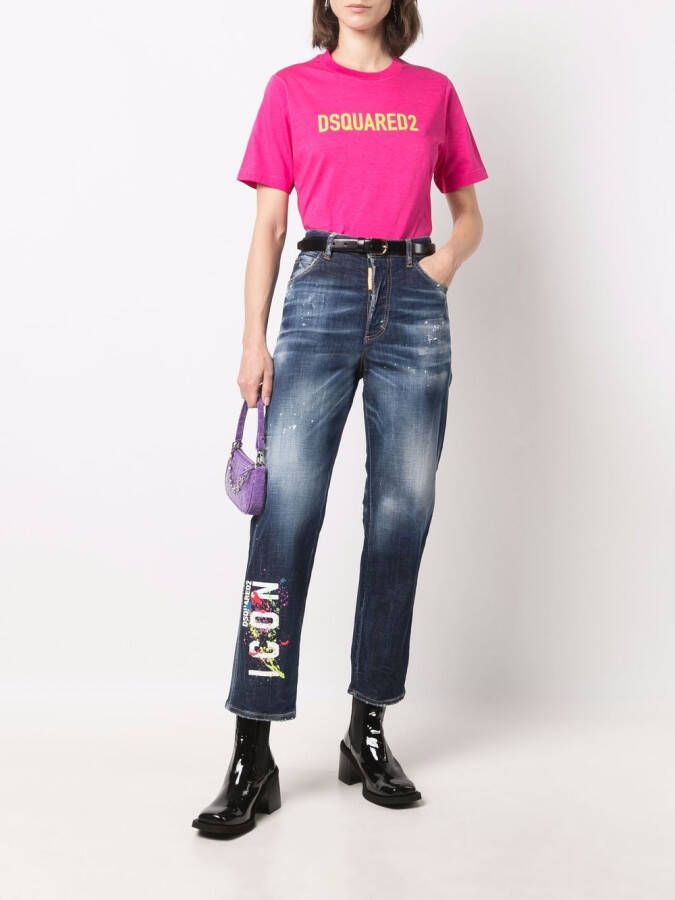 DSQUARED2 T-shirt met logoprint Roze