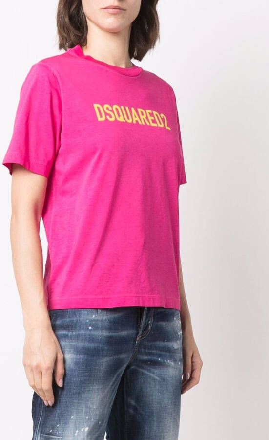 DSQUARED2 T-shirt met logoprint Roze