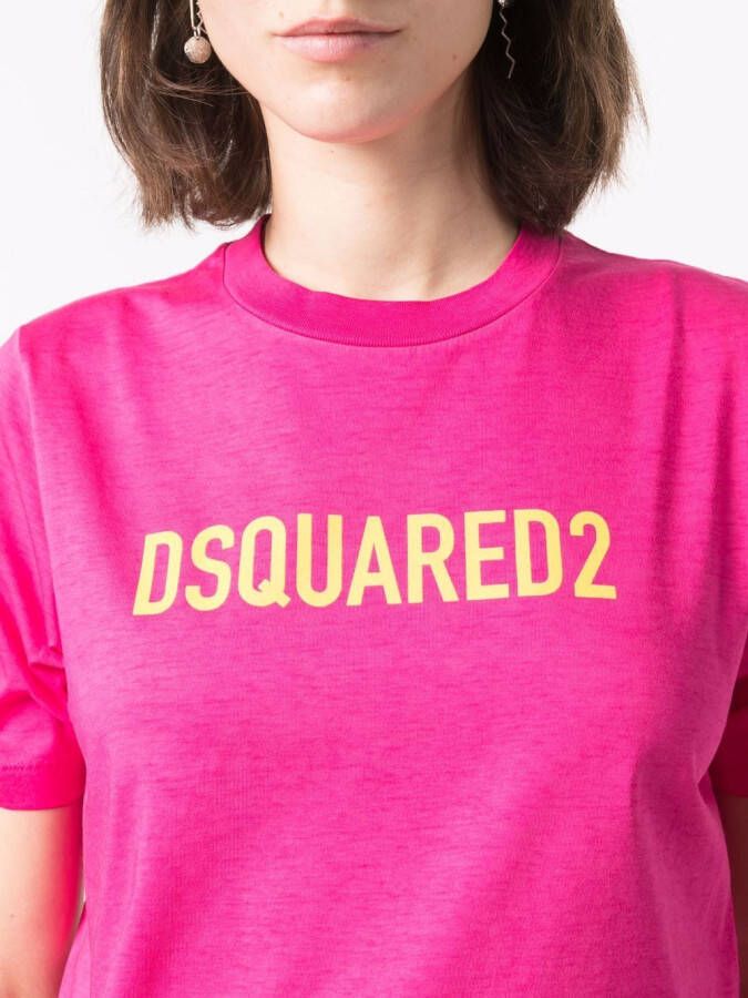 DSQUARED2 T-shirt met logoprint Roze