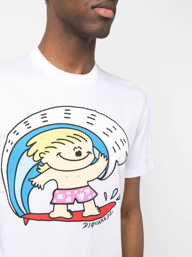 DSQUARED2 T-shirt met logoprint Wit