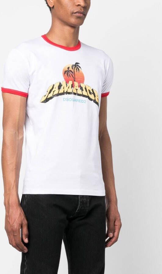 DSQUARED2 T-shirt met logoprint Wit