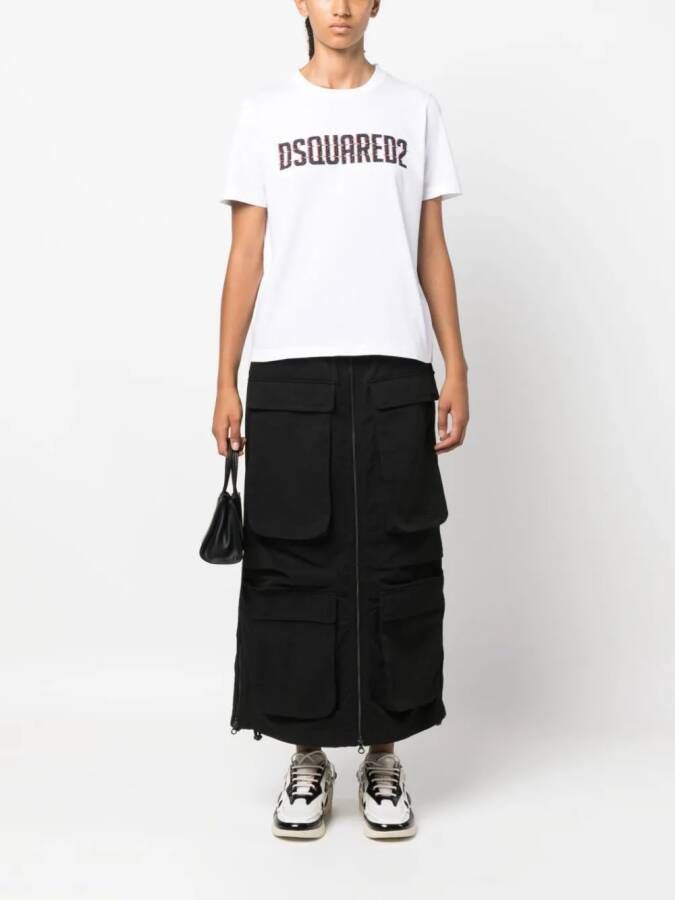 DSQUARED2 T-shirt met logoprint Wit