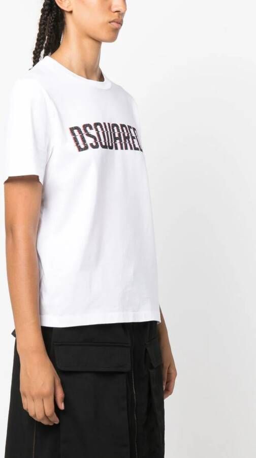 DSQUARED2 T-shirt met logoprint Wit