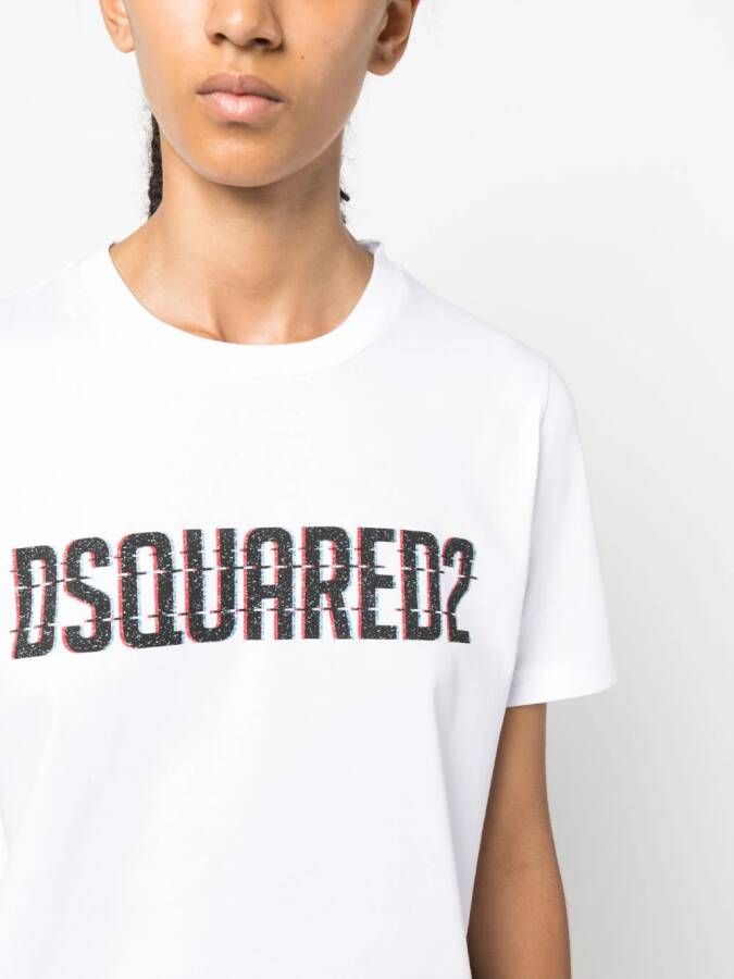 DSQUARED2 T-shirt met logoprint Wit