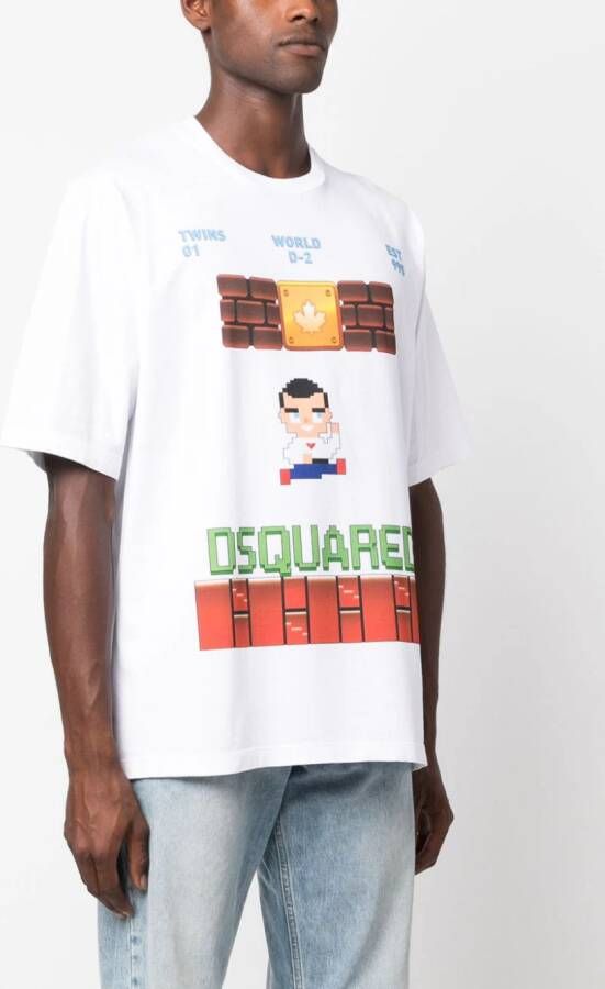 DSQUARED2 T-shirt met logoprint Wit