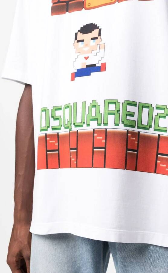 DSQUARED2 T-shirt met logoprint Wit