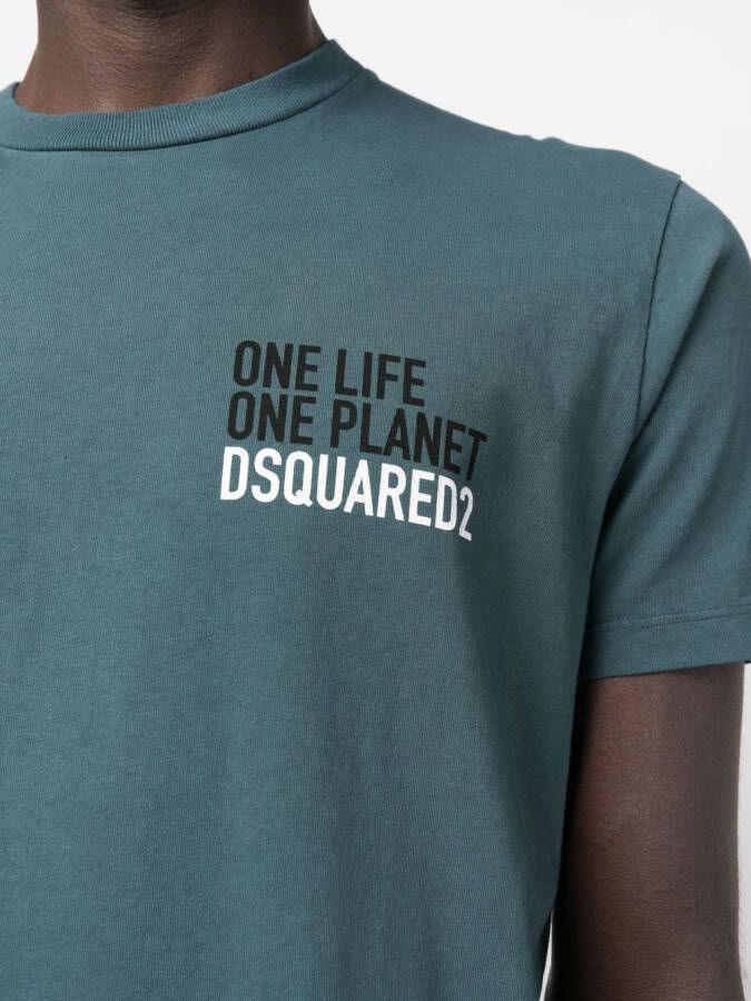 DSQUARED2 T-shirt met print Blauw