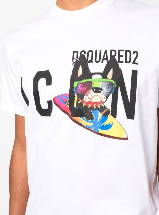 Dsquared2 T-shirt met print Wit