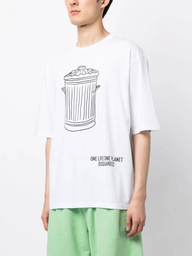 DSQUARED2 T-shirt met print Wit