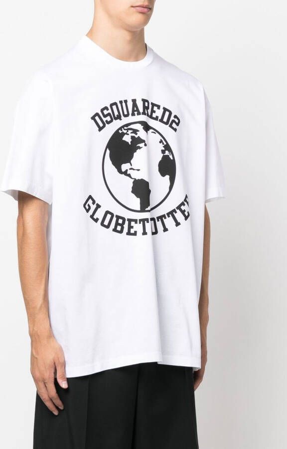 DSQUARED2 T-shirt met print Wit