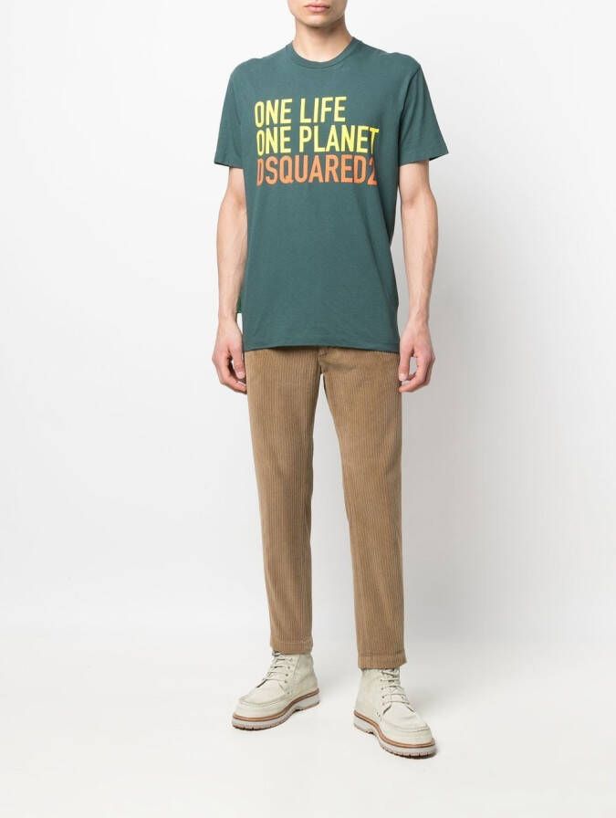DSQUARED2 T-shirt met tekst Groen