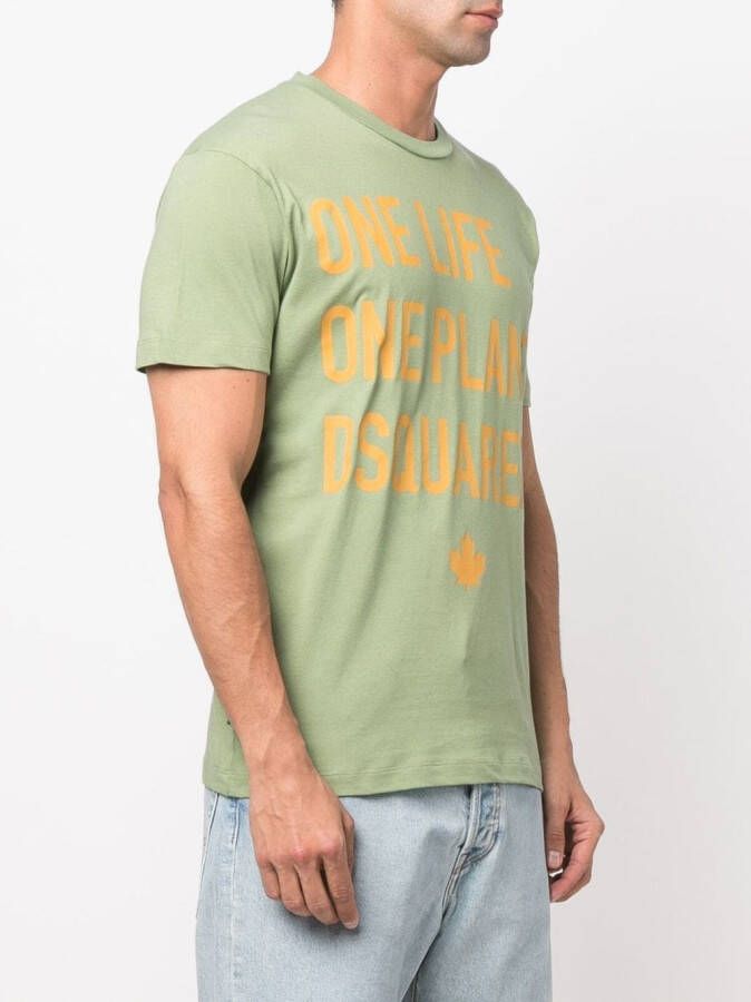 DSQUARED2 T-shirt met tekst Groen