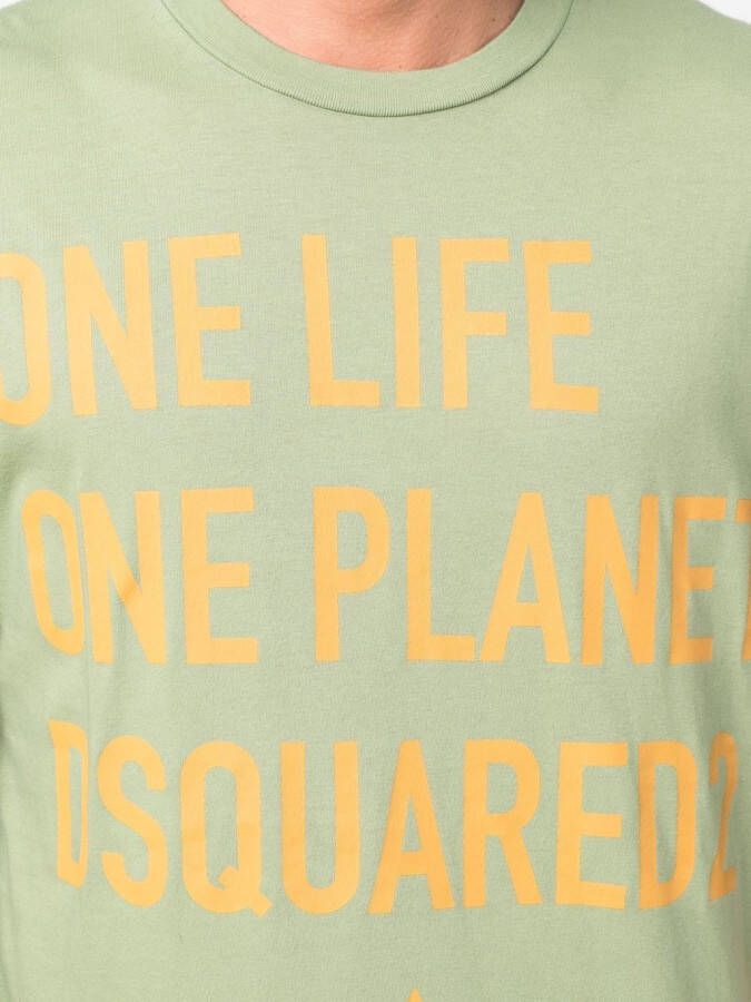 DSQUARED2 T-shirt met tekst Groen