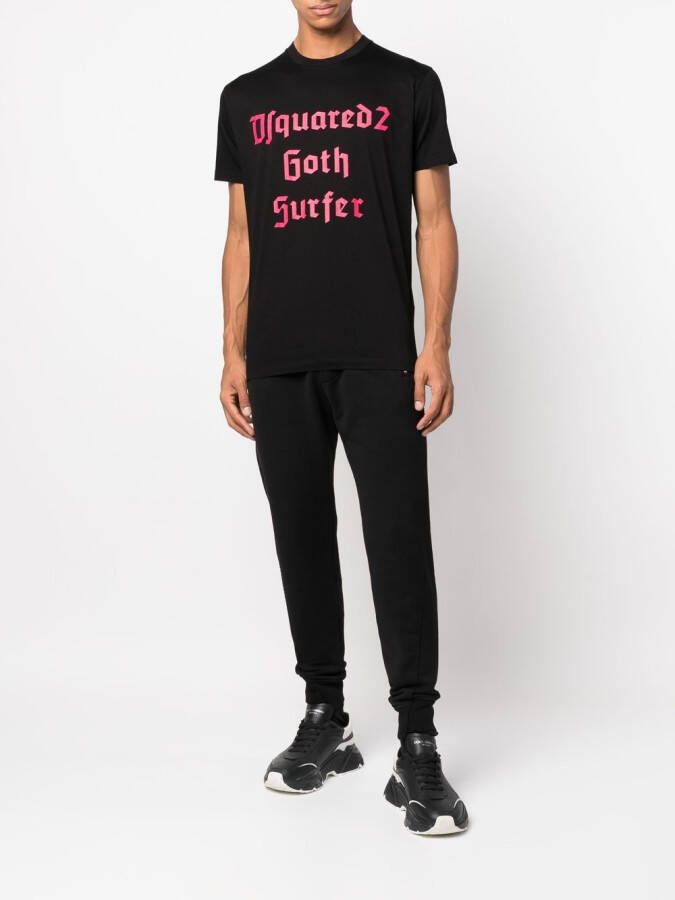 DSQUARED2 T-shirt met tekst Zwart