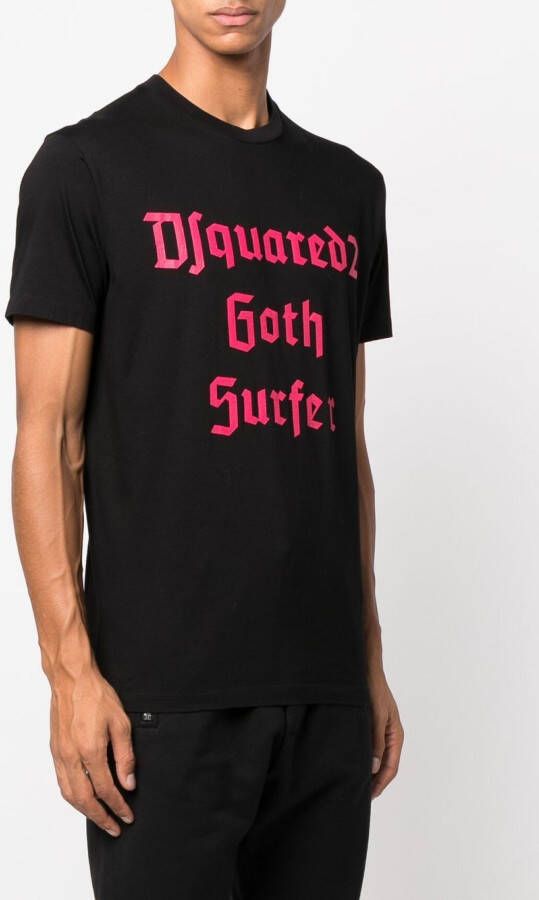 DSQUARED2 T-shirt met tekst Zwart