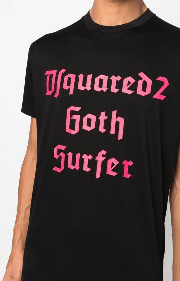 DSQUARED2 T-shirt met tekst Zwart