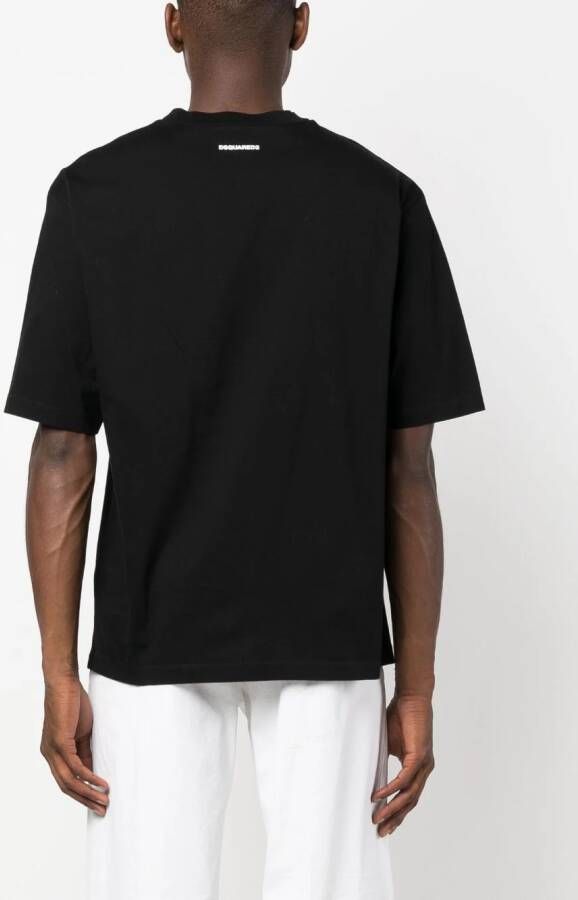 DSQUARED2 T-shirt met tekst Zwart