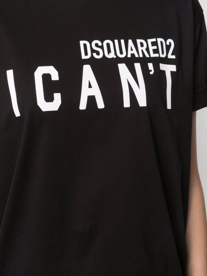 DSQUARED2 T-shirt met tekst Zwart