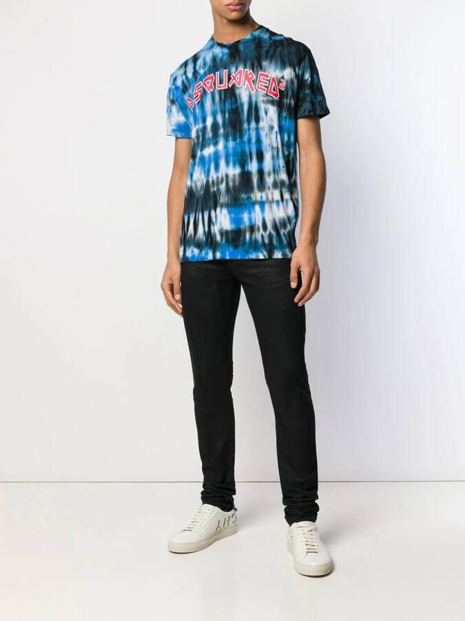 DSQUARED2 T-shirt met tie-dye Blauw