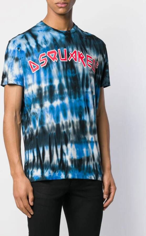DSQUARED2 T-shirt met tie-dye Blauw