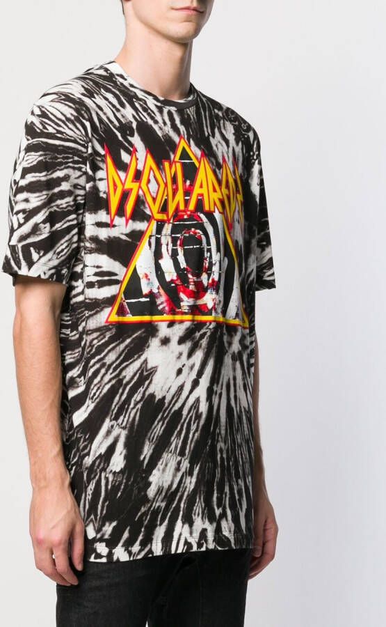DSQUARED2 T-shirt met tie-dye print Bruin