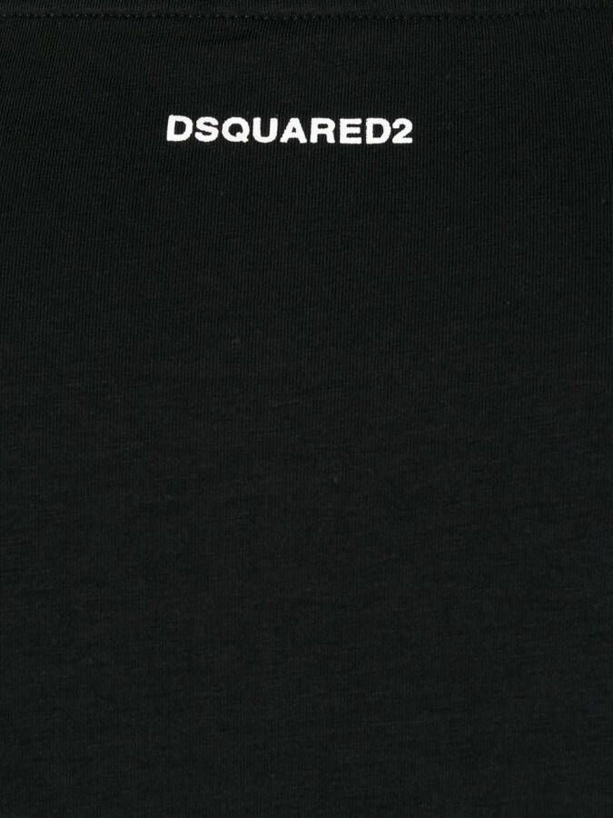 Dsquared2 T-shirt met V-hals Zwart