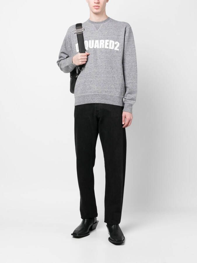 DSQUARED2 T-shirt verfraaid met kristallen Grijs