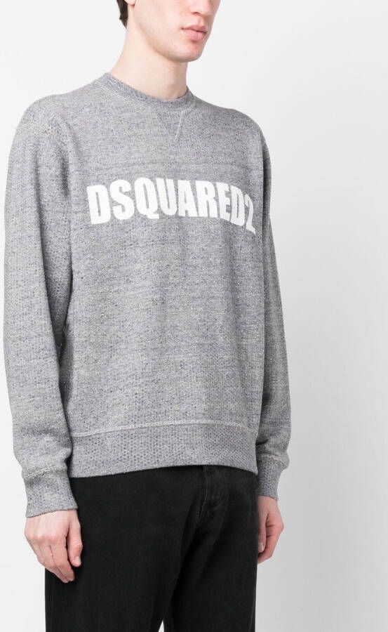 DSQUARED2 T-shirt verfraaid met kristallen Grijs