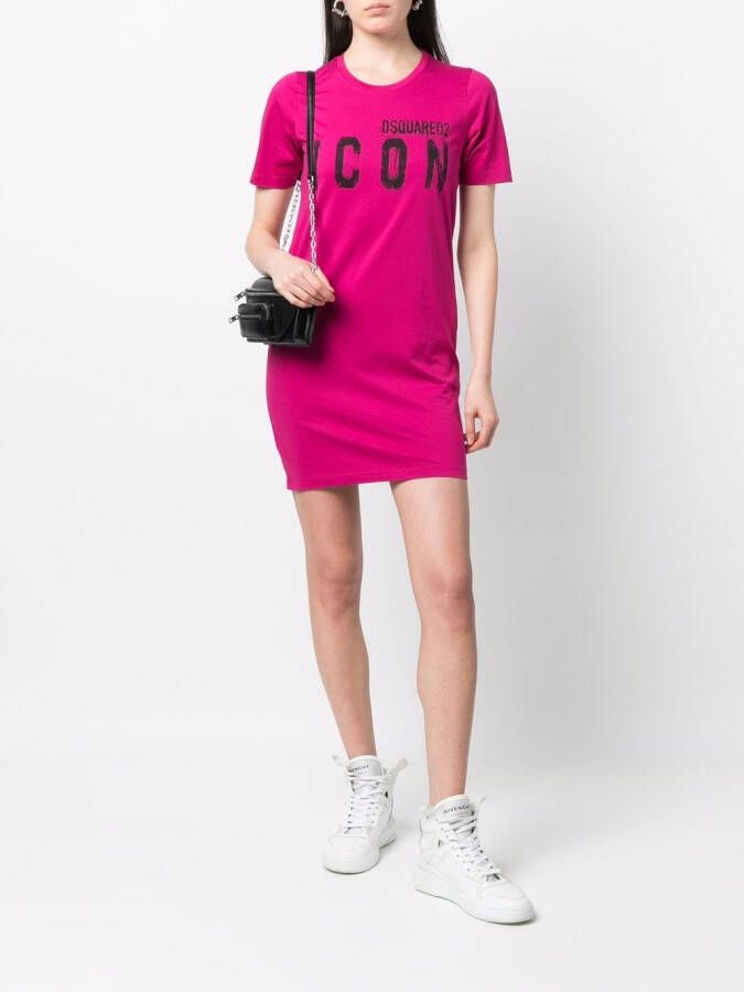 Dsquared2 T-shirtjurk met print Roze