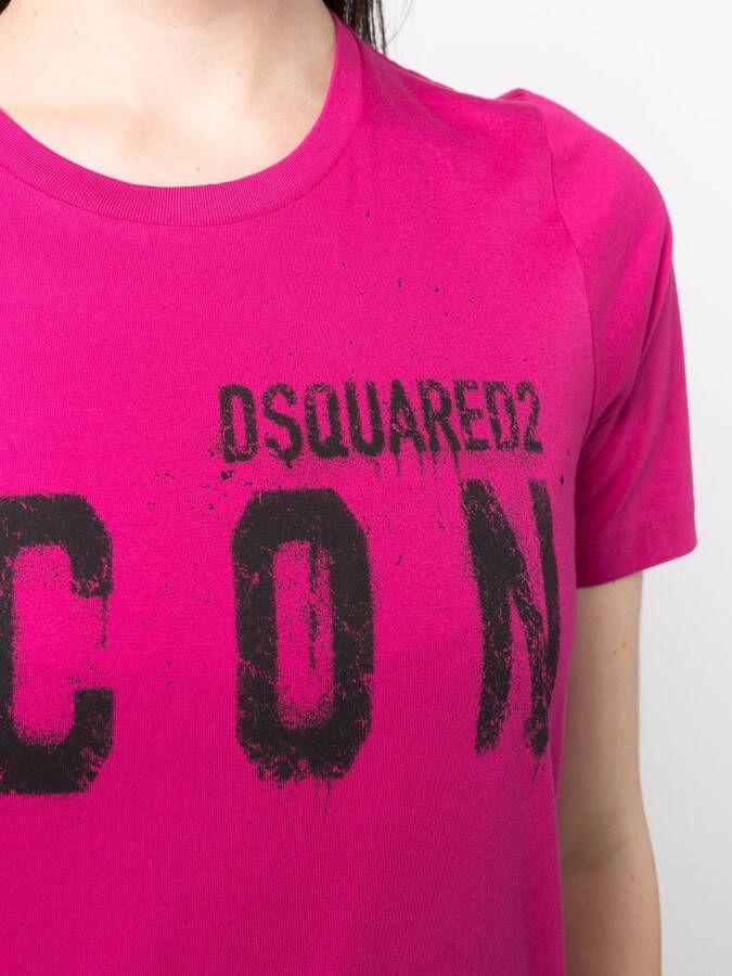 Dsquared2 T-shirtjurk met print Roze