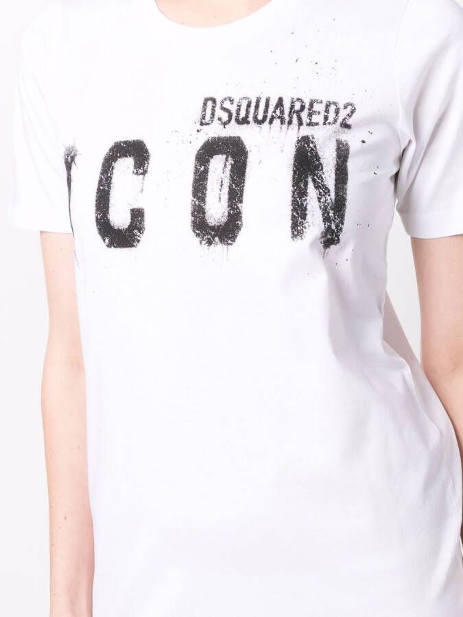 Dsquared2 T-shirtjurk met print Wit