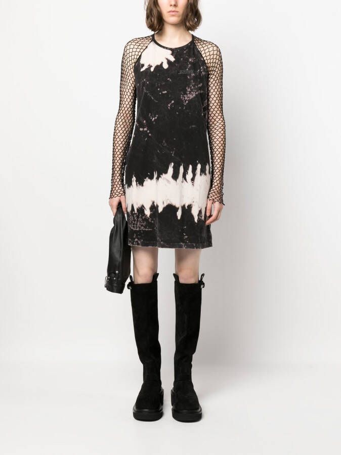 Dsquared2 Mini-jurk met tie-dye print Zwart