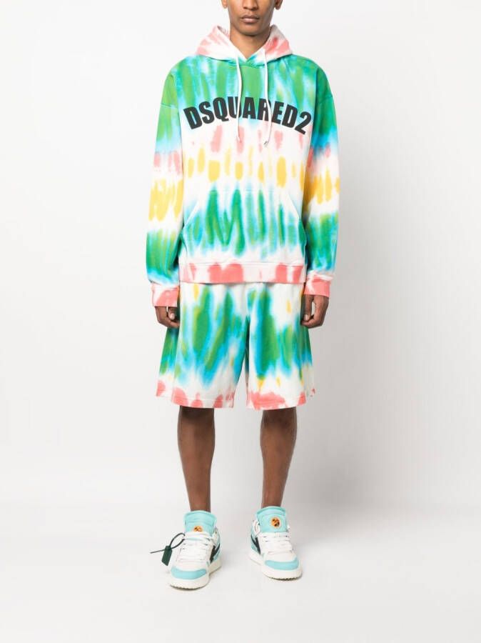 DSQUARED2 Trainingsshorts met tie-dye print Groen