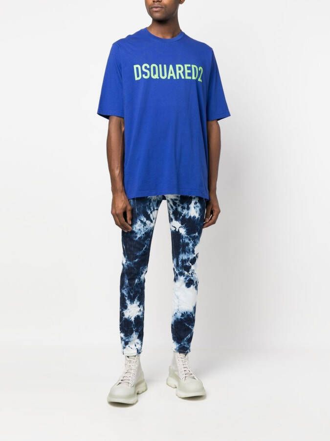 DSQUARED2 Broek met tie-dye print Blauw