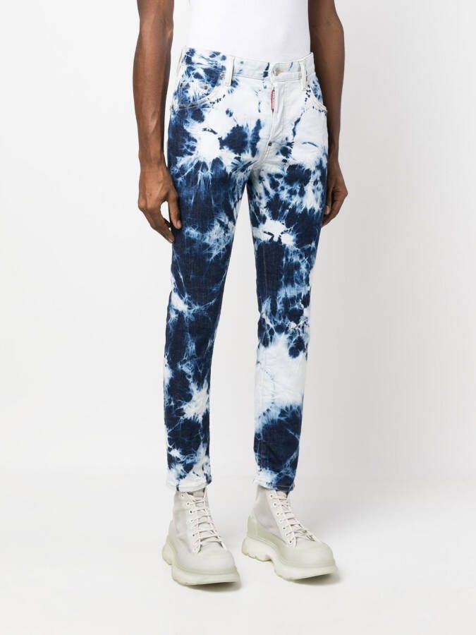 DSQUARED2 Broek met tie-dye print Blauw