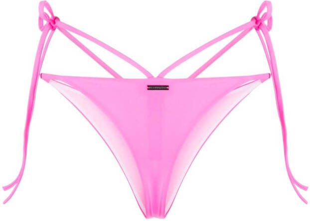 Dsquared2 Bikinislip met gestrikte taille Roze